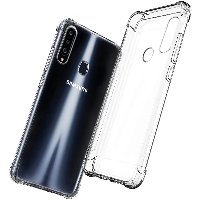Picture of Samsung Galaxy A20s Premium Silicone Case Crystal Clear Soft TPU Ultra-Thin Transparent Flexible Protective Mobile Phone Back Cover