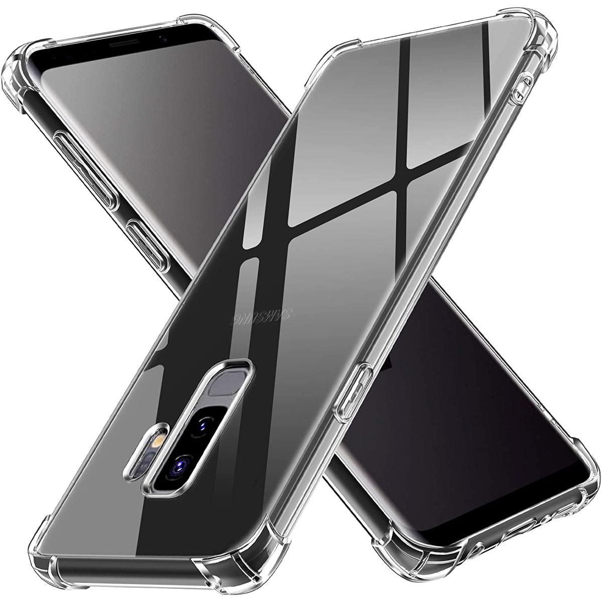Picture of Samsung Galaxy S9 Plus Premium Silicone Case Crystal Clear Soft TPU Ultra-Thin Transparent Flexible Protective Mobile Phone Back Cover