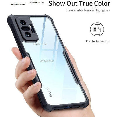 Picture of For Redmi Note 10 Pro / Redmi Note 10 Pro Max Edge-Reinforced Shockproof Cushion Back Clear Hybrid Transparent Hard Cover Casing