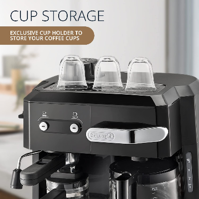 Picture of DELONGHI BCO 320 Combi Pump Espresso & Drip Coffee Maker (Black, 1700W)
