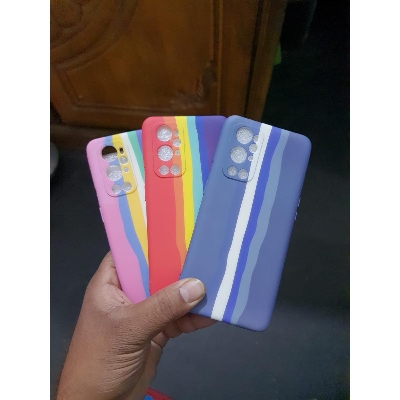 Picture of For OnePlus 9 Pro Luxury Rainbow Silicone Protect Back Cover Soft Case - Phone