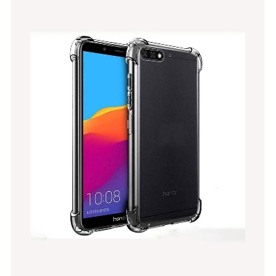 Picture of Silicone Back Cover for Huawei Y6 Prime 2018 Crystal Clear Soft TPU Ultra-Thin Transparent Flexible Back Cover, with 4 Corner Protection