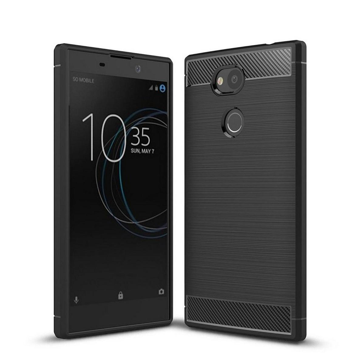 Picture of Sony Xperia L2 Carbon Fiber Soft Mobile Back Cover for Sony Xperia L2
