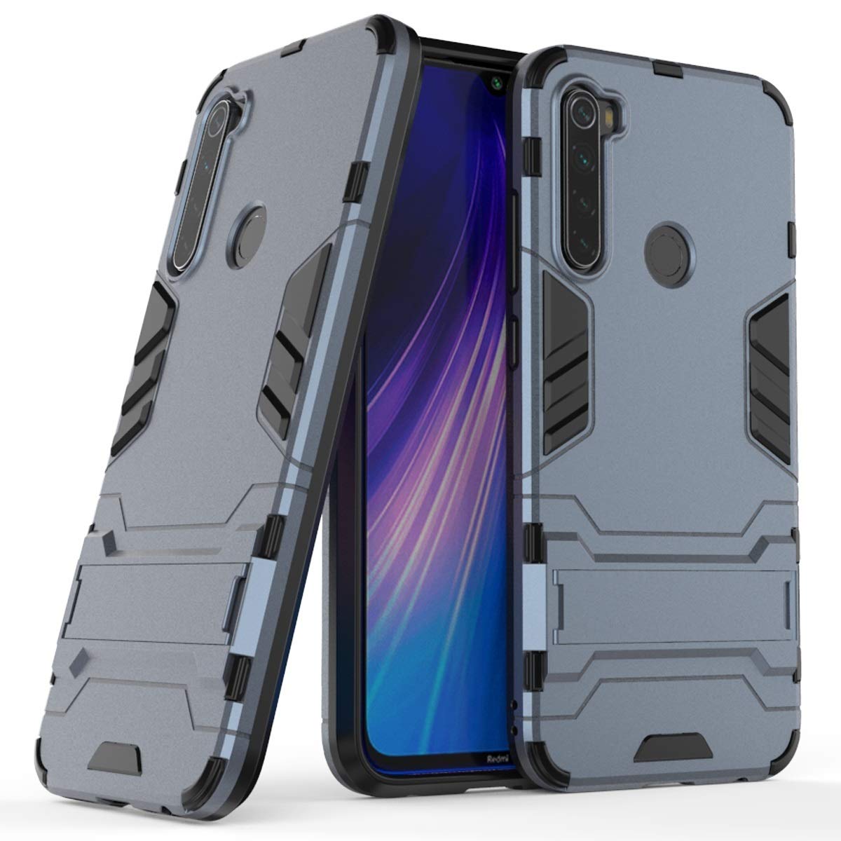 Picture of for Xiaomi Redmi Note 8  Luxury Iron Man Hard Armor and Soft Silicone TPU Frame Phone Back Cover case