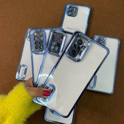 Picture of For Xiaomi Redmi Note 10 Pro \ Note 10 Pro Max cover White Translucent Frosted Feel Color Borders Logo Hole With Camera Protection Clear Back Case