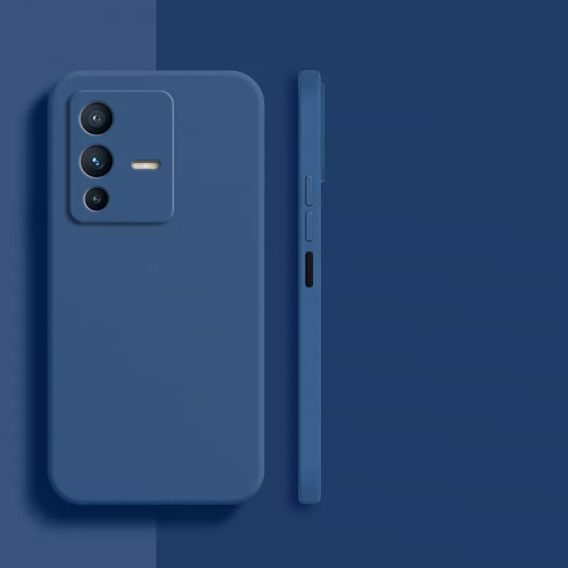 Picture of Luxury Square Liquid Silicone Phone Case Vivo S12 / V23 5G Thin Soft Back Cover Candy Casing