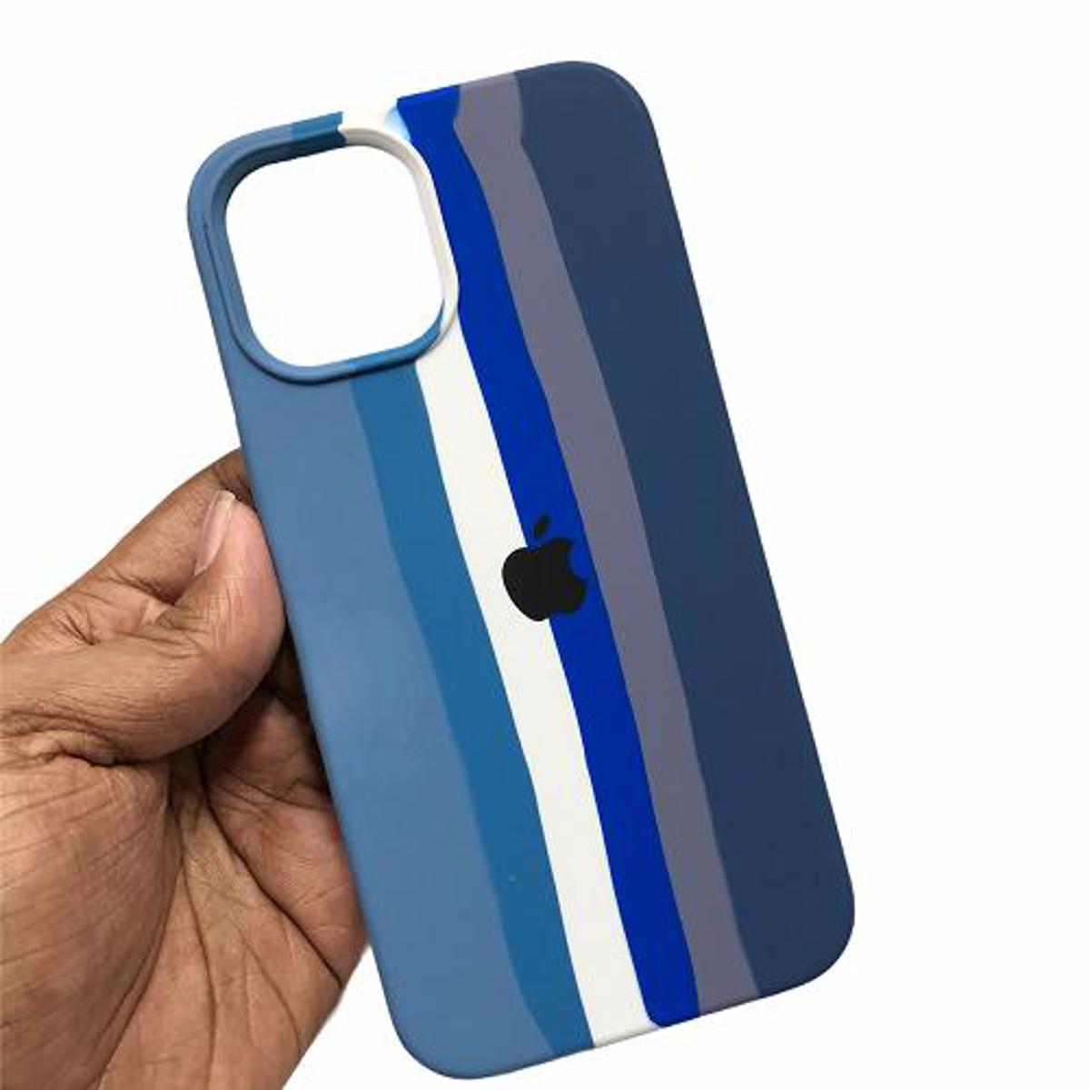 Picture of Rainbow Case For iPhone 13 Pro Max   Luxury Soft Colorful Silicone Shockproof Camera Bumper Protective Trendy Stylish Silicon Back Cover
