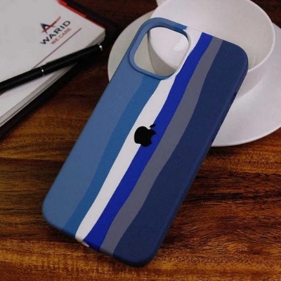 Picture of For iPhone 14 Pro Max Rainbow Liquid Silicone Phone Case