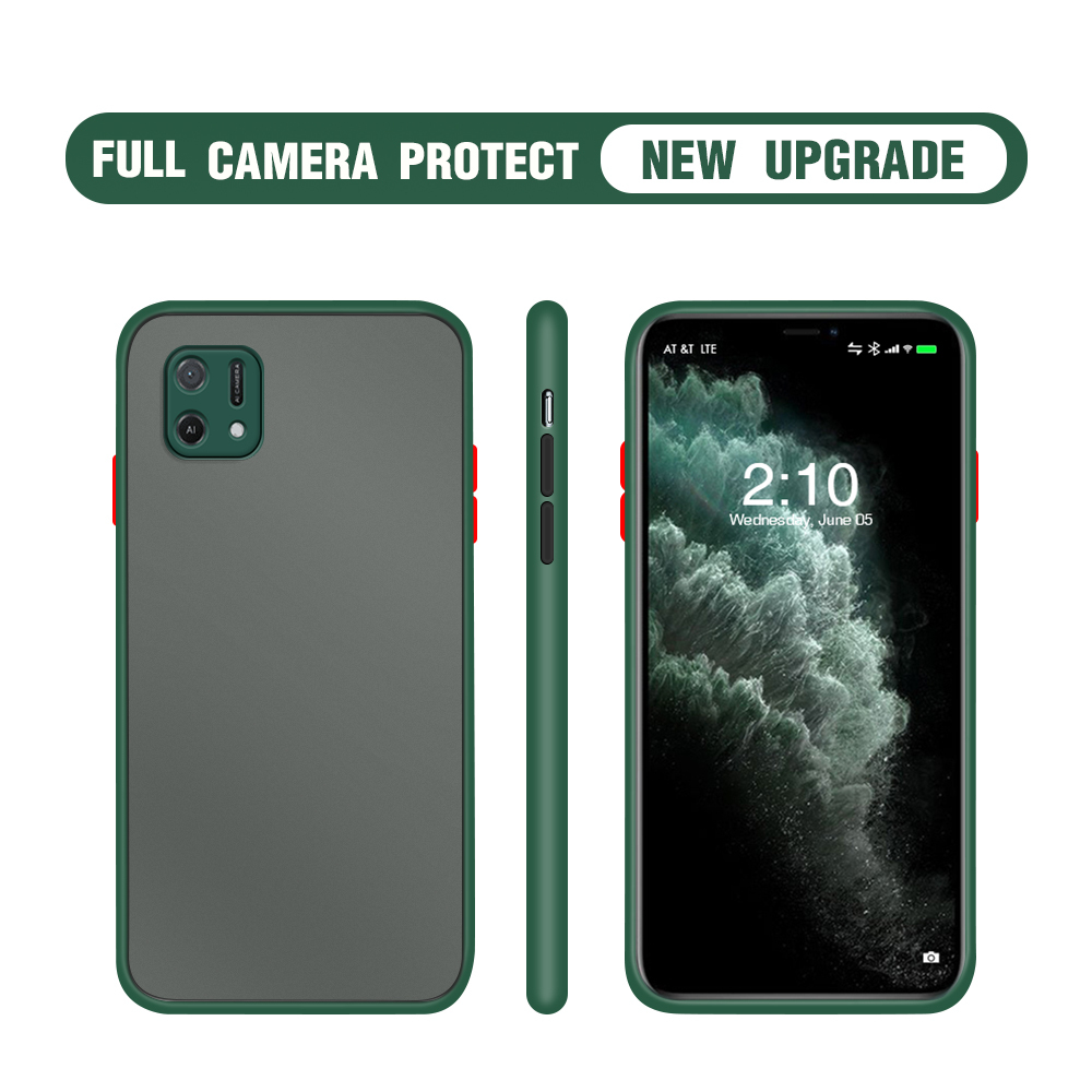 Picture of For Oppo A16K / A16E  Case Simple Solid Color Phone Cases Edge Frosted Transparent Back Cover/Cases - Phone Back Cover