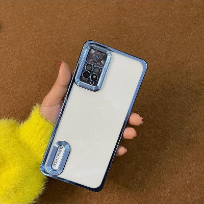 Picture of For Xiaomi Redmi Note 11 Pro 4g cover White Translucent Frosted Feel Color Borders Logo Hole With Camera Protection Clear Back Case