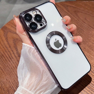 Picture of For Iphone 12 Pro Max Cover White Translucent Frosted Feel Color Borders Logo Hole With Camera Protection Clear Back Case`