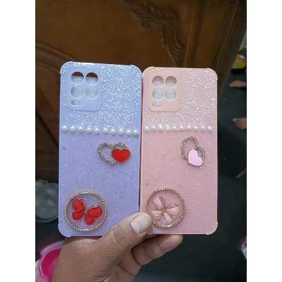 Picture of Ladies Cover For Realme 8 4G / Realme 8 Pro With 3D Stone Butterfly & Glitter Case For Realme 8 Back Cover