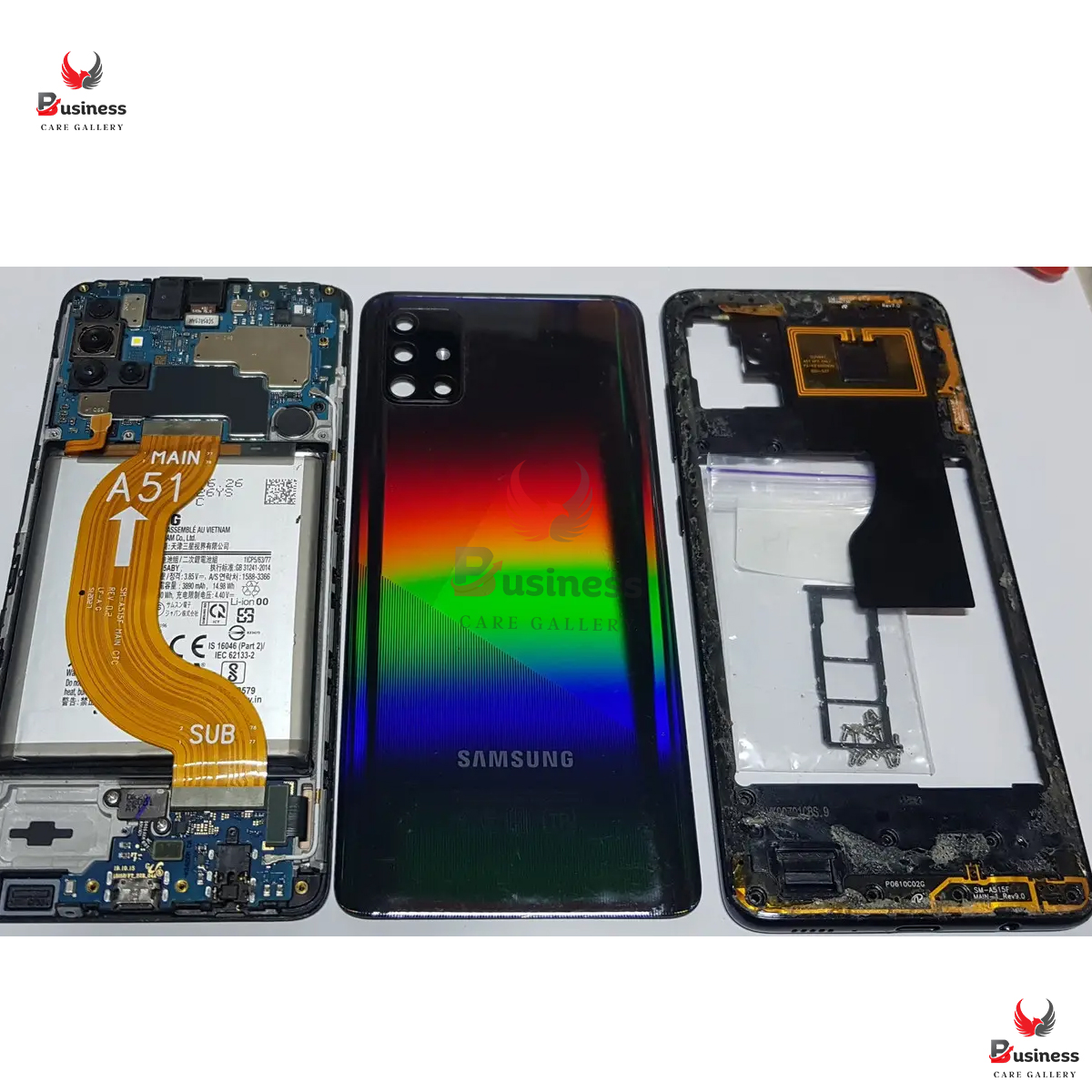 Picture of Replacement Backshell Panel + midel frame for Samsung Galaxy A51 Battery Back Door Back panel