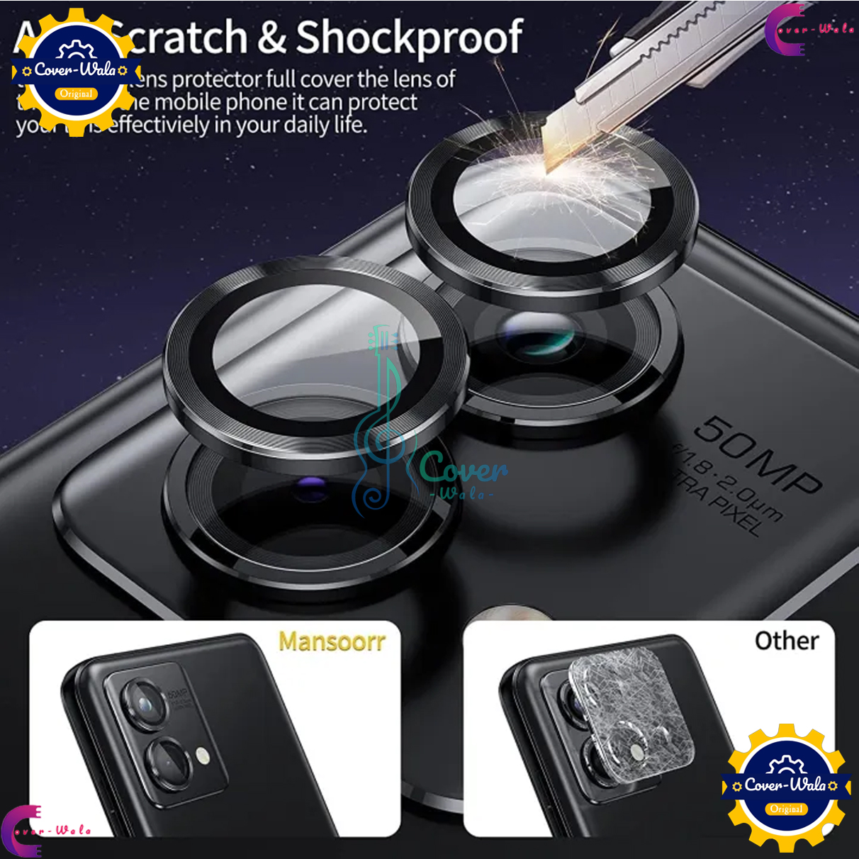 Picture of For Xiaomi Redmi Note 13 Pro 4G Camera Protector WSKEN Metal Ring Tempered Glass Camera Lens Protector Power by Cover Wala