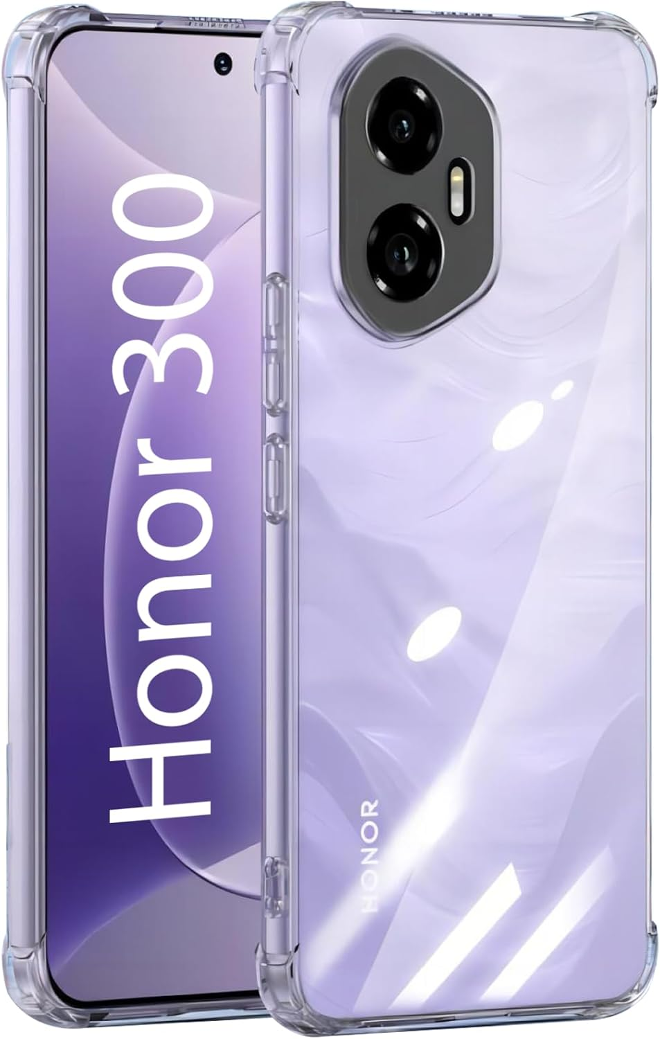 Picture of Transparent Back Clear Cover case + Xundd Protective Cover + Silicone Back Cover With Camera Protection Specially Designed For Honor 300 5G Back Cover.