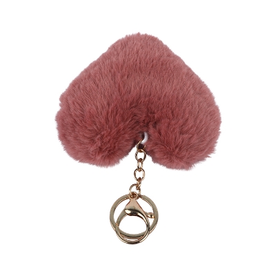 Picture of Heart Shaped Fluffy Key Chain