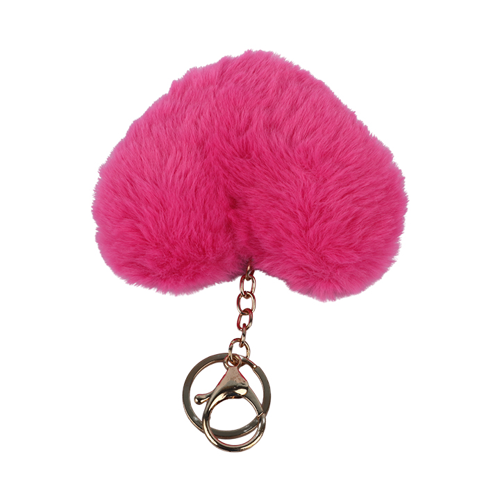 Picture of Heart Shaped Fluffy Key Chain