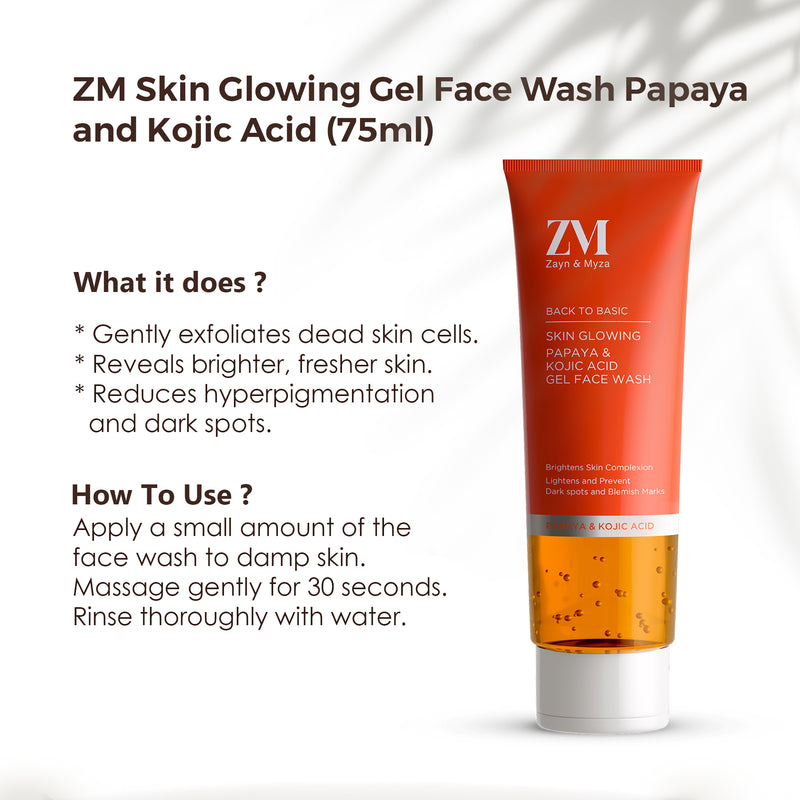 Picture of ZM Skin Glowing Gel Face Wash 75 ML Papaya & Kojic Acid BD