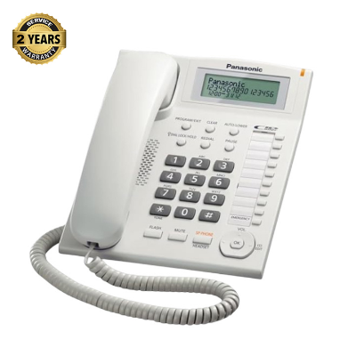 Panasonic Single Line KX-TS880MX Corded Landline Phone (White-Black) Digital Squareonline shop bangladeshothoba.com