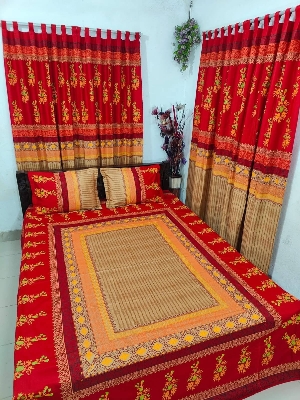 Picture of Block Bed Sheet With Two Pillow Covers