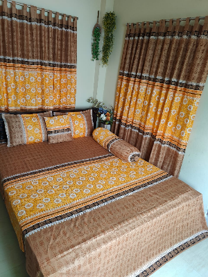 Picture of Block Bed Sheet With Two Pillow Covers