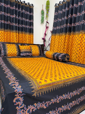 Picture of Block Bed Sheet With Two Pillow Covers