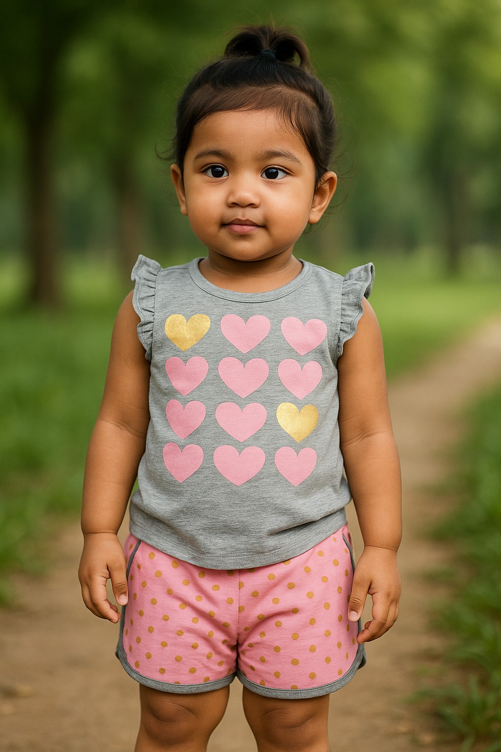 Picture of Girls Stylish Fashionable Top Buttom Set