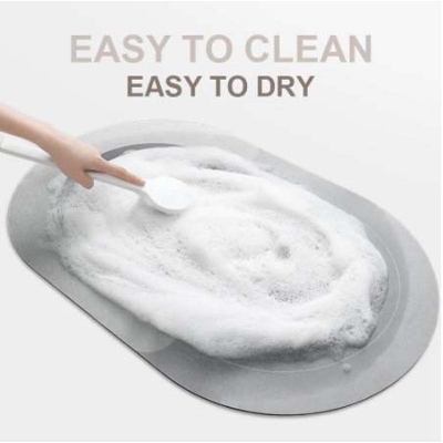 Picture of Bathroom Anti-slip Mat Diatom Mud Super Absorbent Pad Nordic Style Toilet Floor Mat Soft Diatomite Quick Drying Bathroom Carpet
