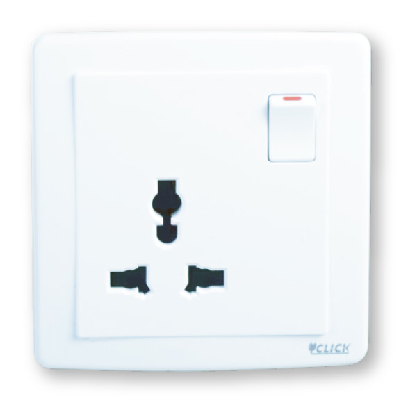 Picture of CLICK-PRIME-3 Pin Universal Socket With Switch,13A