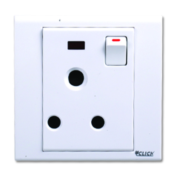 Picture of CLICK-TULIP-3 Pin Round Socket With Switch,15A