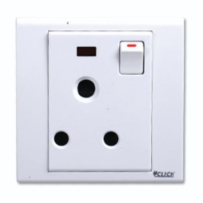 Picture of CLICK-TULIP-3 Pin Round Socket With Switch,15A