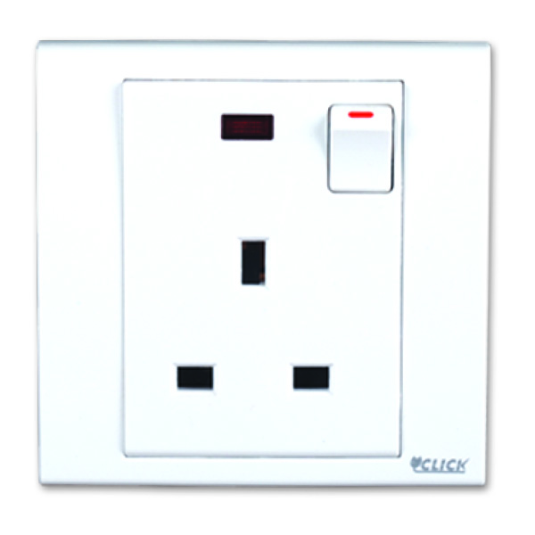 Picture of CLICK-TULIP-3 Pin Flat Socket With Switch,13A