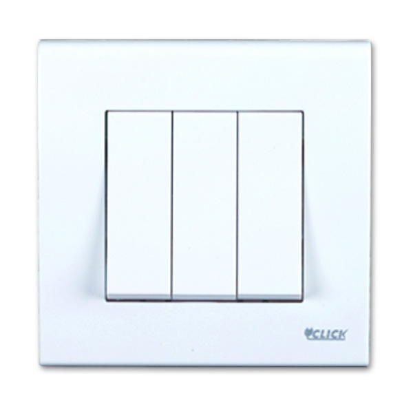 Picture of CLICK-TULIP-3 Gang 1 Way Switch