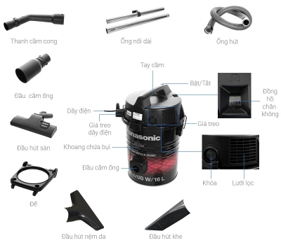 Picture of Panasonic MC-YL631 Drum Type Vacuum Cleaner with Blower Function (1700Watts)