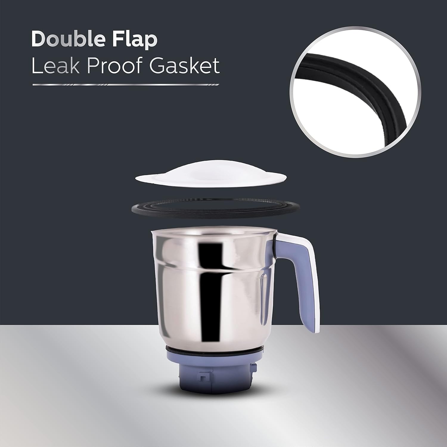 Picture of Philips Viva Collection HL7701/00 Mixer Grinder, 750 Watts, 4 Jars (Elegant Lavender and White)