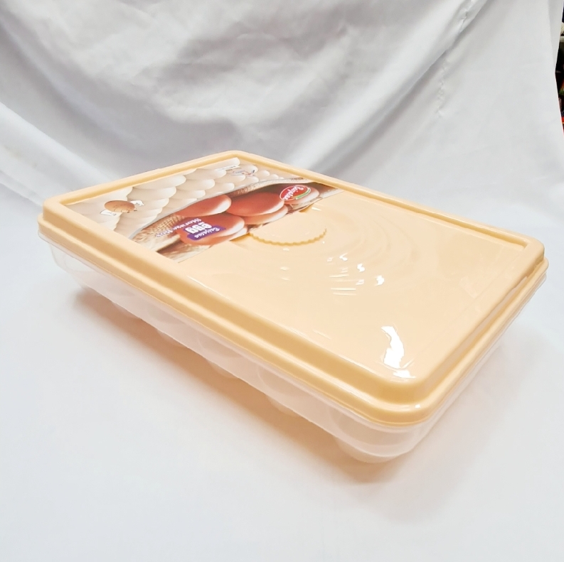 Picture of Egg Tray for Fridge with Lid for 2 Dozen 24 Egg box