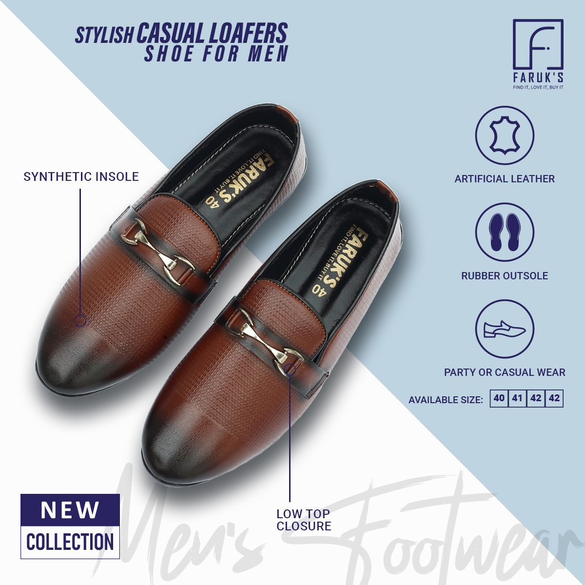 Picture of New Collection Flat Casual Half Shoe Loafer for Men -Loffer