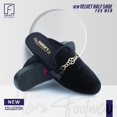 Picture of Ensemble Yourself - Upscale Need - New Fashionable Velvet Half Shoe For Men Black -Loffer - Sensible - Must Have - Designed - Urban Vibes
