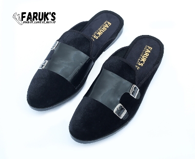 Picture of Athleisure - Avant Grade - Upscale Need - Velvet Half Shoe For Men Black -Loffer - Sensible - Must Have - Well Inspired & Crafted