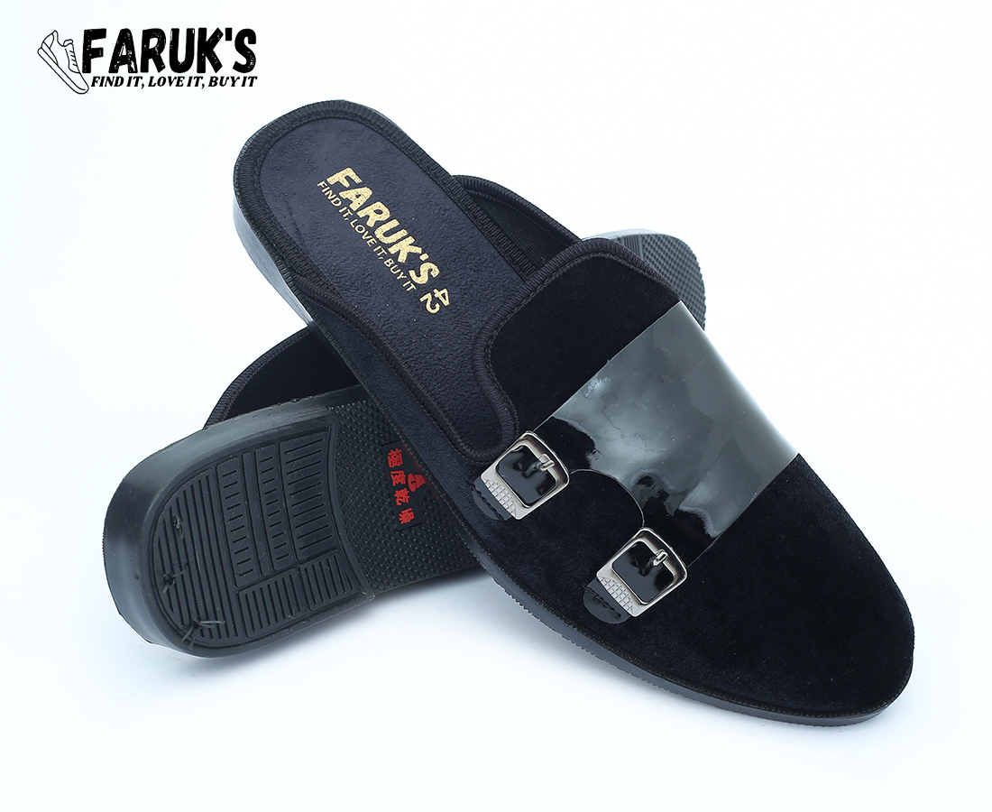 Picture of Athleisure - Avant Grade - Upscale Need - Velvet Half Shoe For Men Black -Loffer - Sensible - Must Have - Well Inspired & Crafted