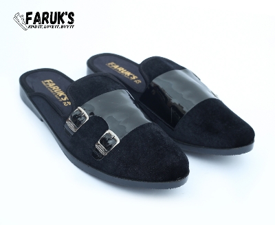 Picture of Athleisure - Avant Grade - Upscale Need - Velvet Half Shoe For Men Black -Loffer - Sensible - Must Have - Well Inspired & Crafted