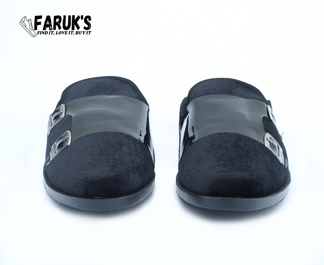 Picture of Athleisure - Avant Grade - Upscale Need - Velvet Half Shoe For Men Black -Loffer - Sensible - Must Have - Well Inspired & Crafted