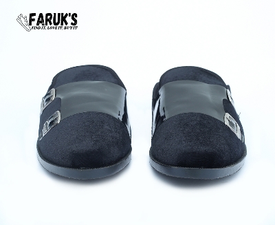 Picture of Athleisure - Avant Grade - Upscale Need - Velvet Half Shoe For Men Black -Loffer - Sensible - Must Have - Well Inspired & Crafted