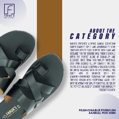 Picture of Trendsetter - Fashion Innovator - Custom Experience - Casual Leather Sandal For Men - Black - Couture - High-end - Designed - Urban Vibes