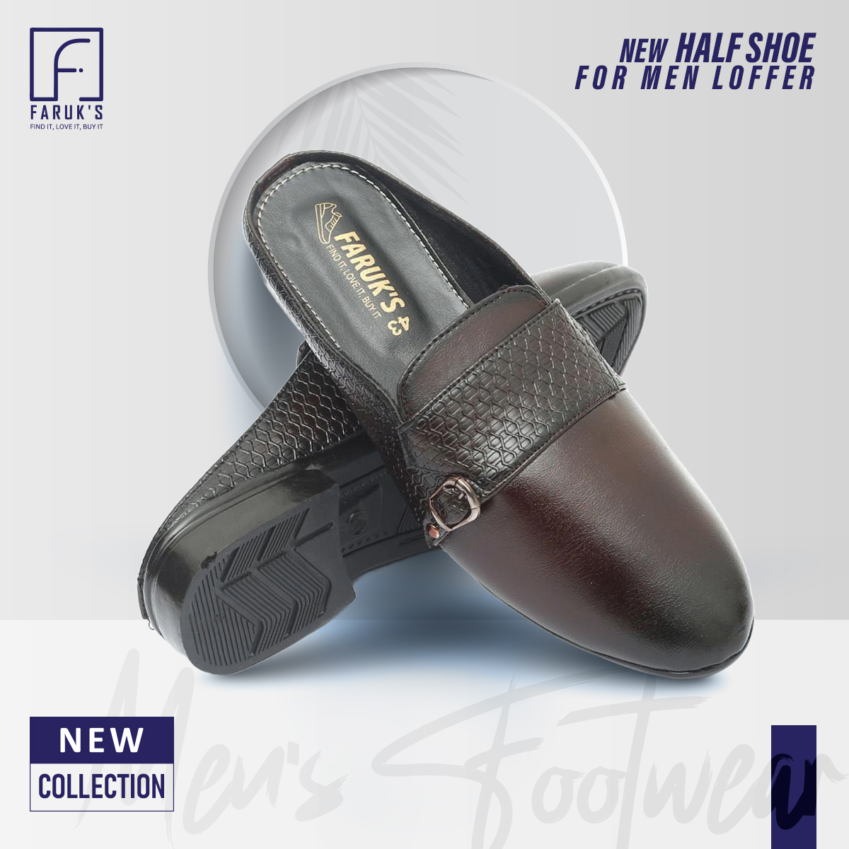 Picture of Half Shoe For Men Fashionable Premium Sandal For Men FARUK'S Flats Formal Half Shoe