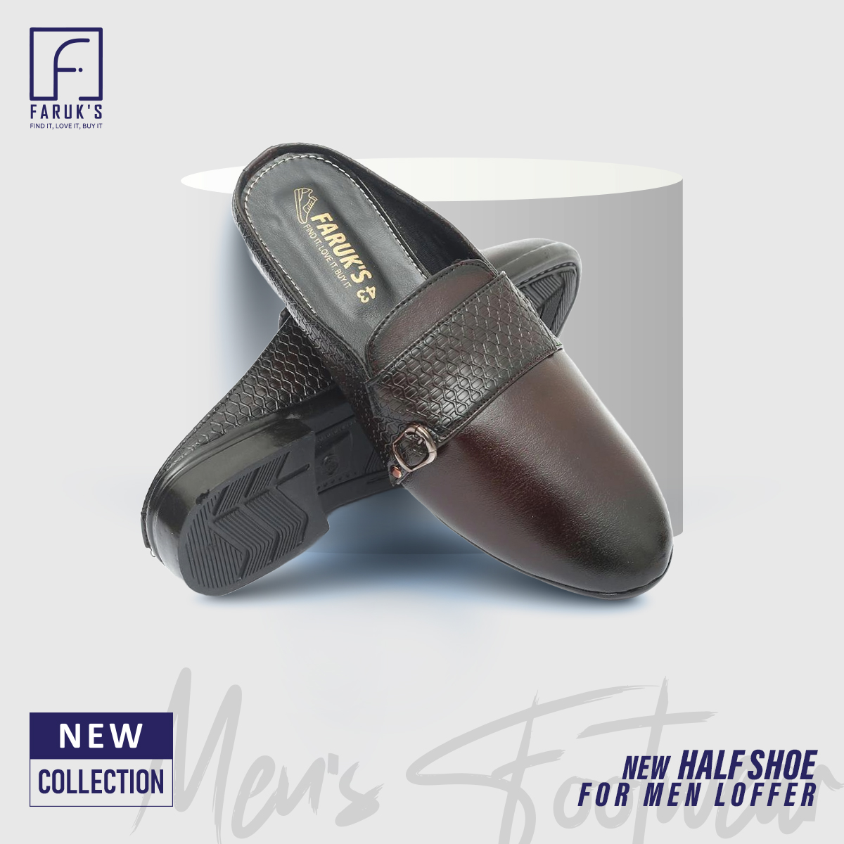 Picture of Half Shoe For Men Fashionable Premium Sandal For Men FARUK'S Flats Formal Half Shoe