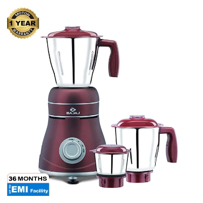 Picture of Bajaj Ivora 800W Mixer Grinder with Anti-Bacterial Coating and Nutri-Pro Feature, 3 Jars, Crimson Red