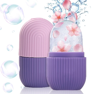 Picture of Ice Roller for Face and Eye, Upgrated Ice Face Roller,Facial Beauty Ice Roller Skin Care Tools, Ice Facial Cube, Gua Sha Face Massage, Silicone Ice Mold for Face Beauty (Purple)