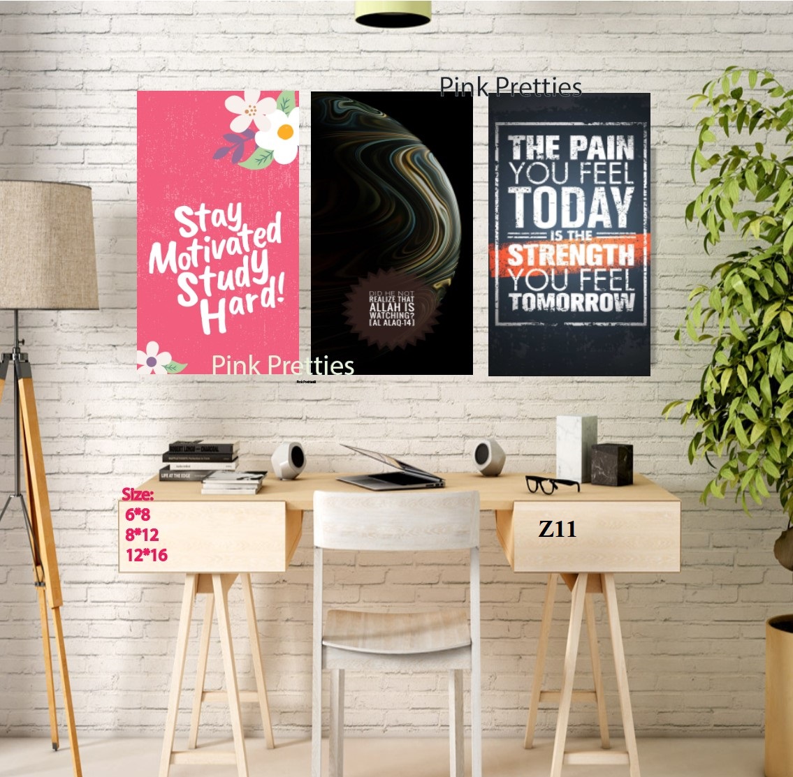 Picture of Home Decoration or office Wall Board , Wall Canvas - Set of 3