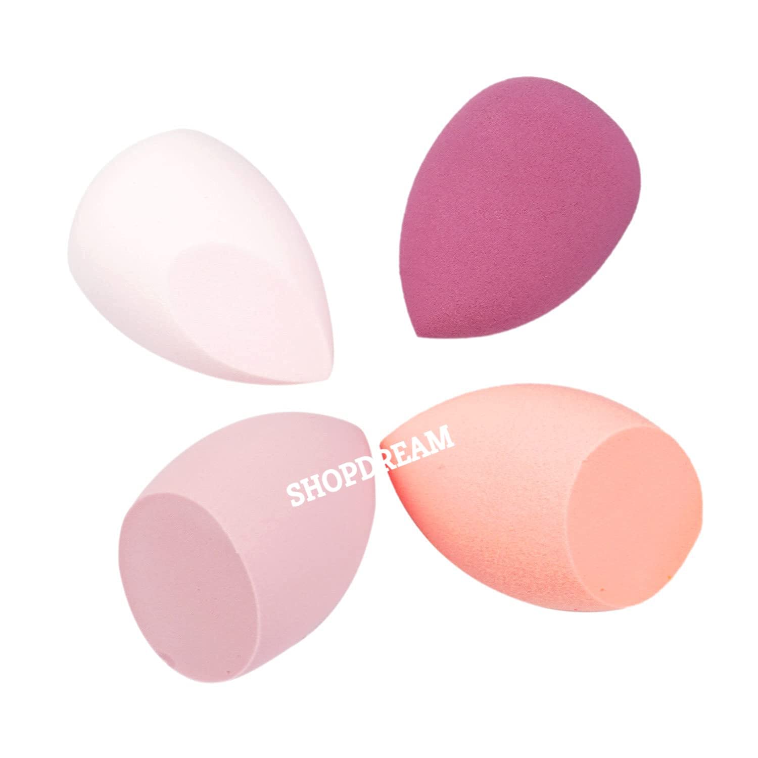 Picture of 3pcs Professional Makeup Sponge ,Makeup Beauty Sponge ,Beauty Blender Puff Sponge for Powder, foundation Cleaner Puff , Pink Face Sponge Puff ! Multi color (Pack-3)